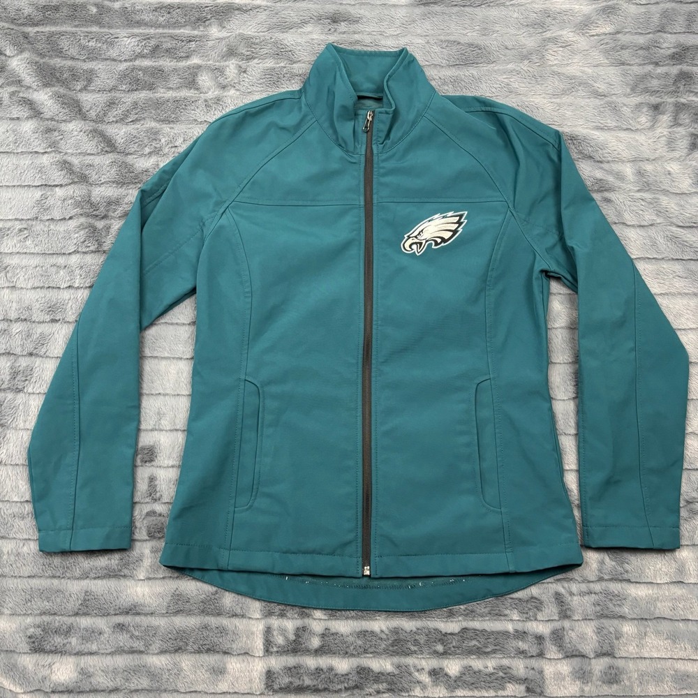 NFL Team Apparel Philadelphia Eagles Women Medium Green Softshell Zip Jacket